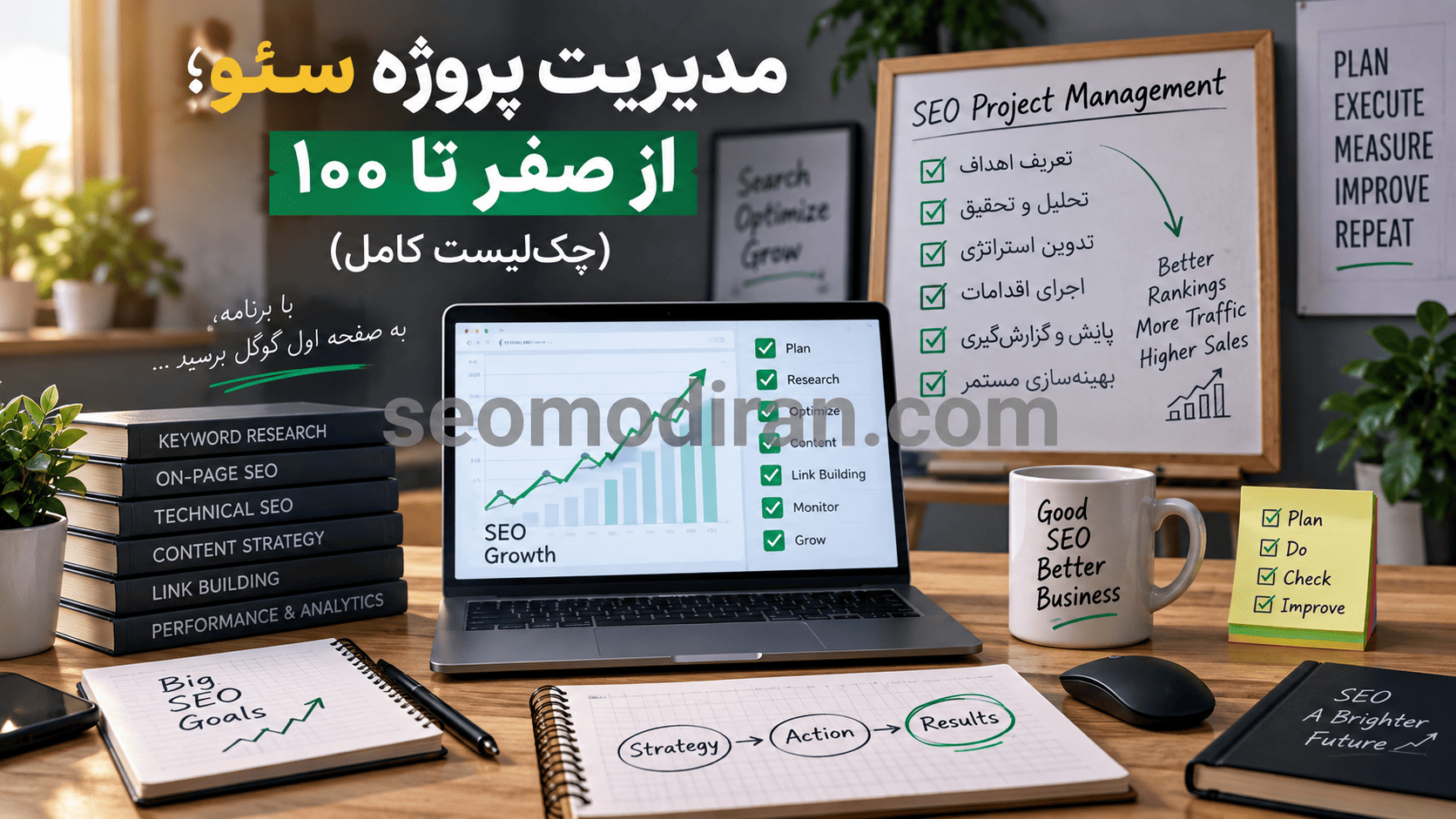 مدیریت پروژه سئو؛ از صفر تا ۱۰۰ (چک‌لیست کامل)
